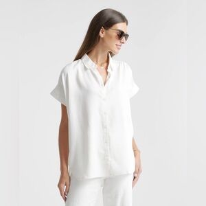 Quince Tencel camp shirt white size L